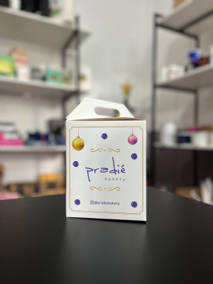 Box Presente - 14,5x14,5x17,5cm com ala Panetone/Doces