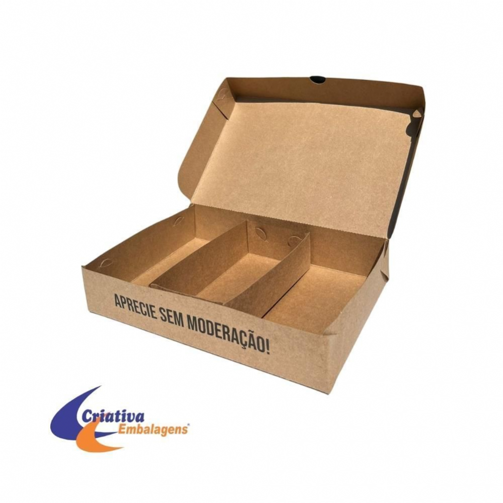 EMBALAGEM PARA RESTAURANTE - 25x17x5cm antivazamento c/ 3 bandejas
