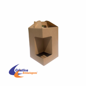 Caixa para cerveja 04 garrafas - 17x17x25cm