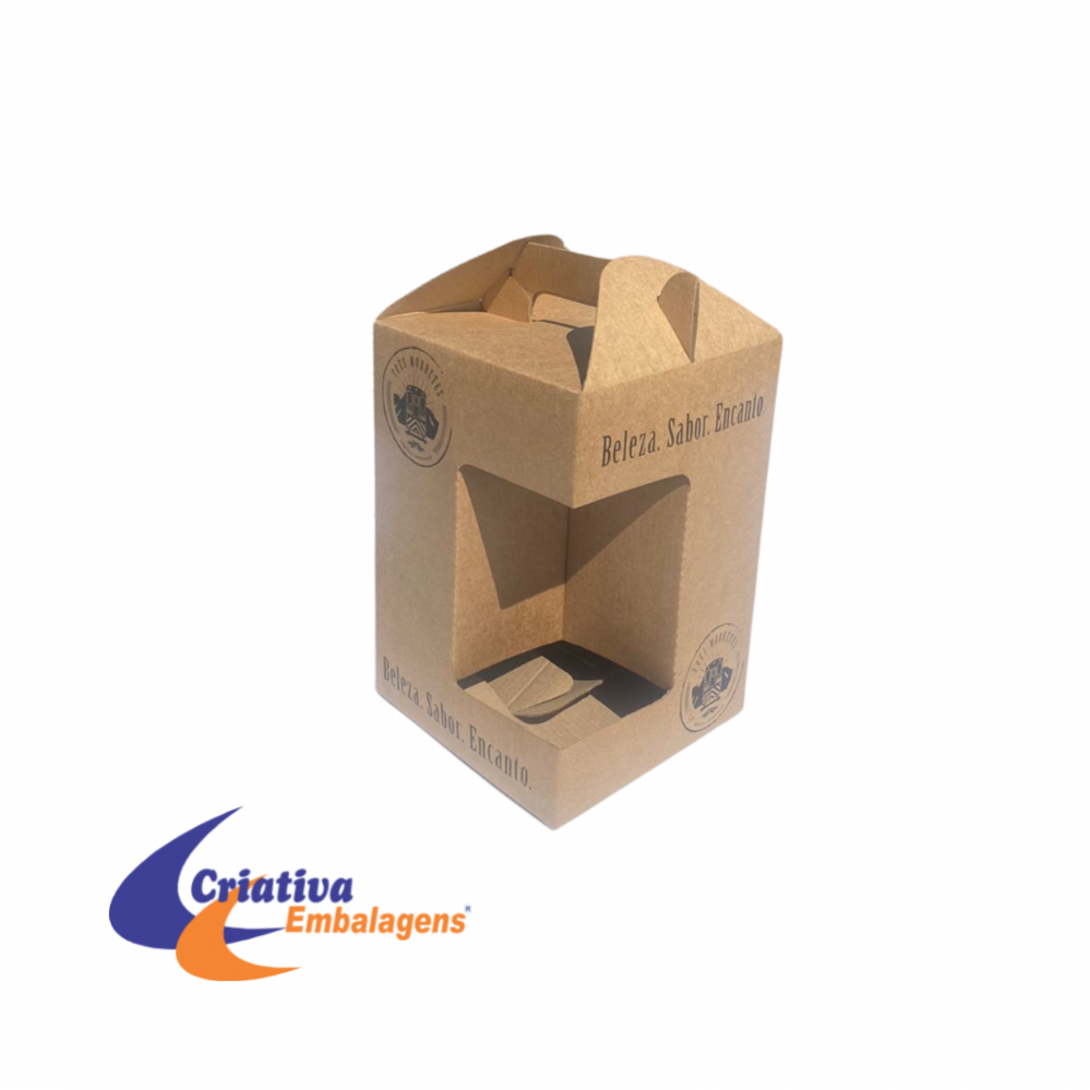 Caixa para cerveja 04 garrafas - 17x17x25cm