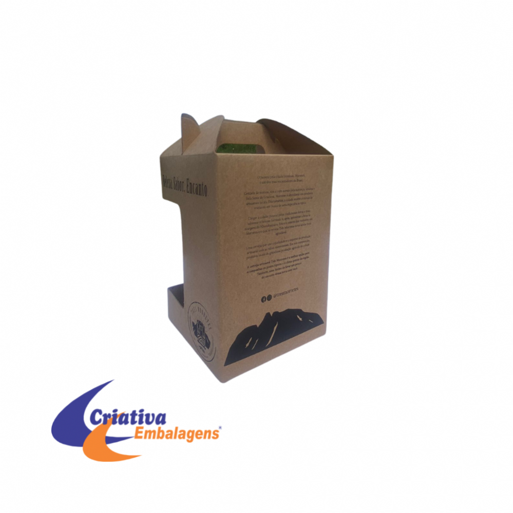 Caixa para cerveja 04 garrafas - 17x17x25cm