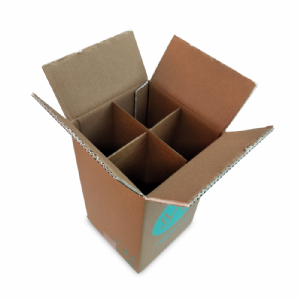 Caixa p/ vinho 4 garrafas 19x19x34cm - REFOR�ADA