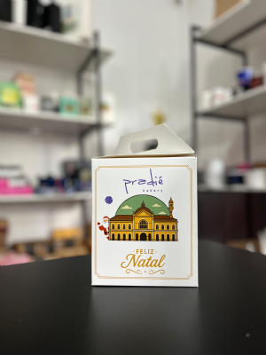 Box Presente - 14,5x14,5x17,5cm com al�a Panetone/Doces