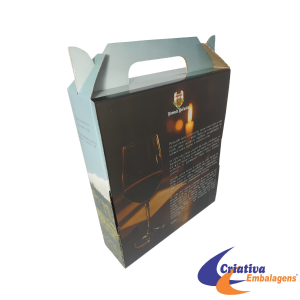 CAIXA 30X8X34CM PARA 1 VINHO E 2 TA�AS