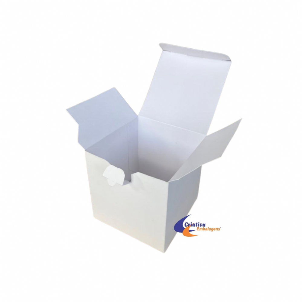 Caixa com trava - 9x9x9 papel cart�o fundo aut.