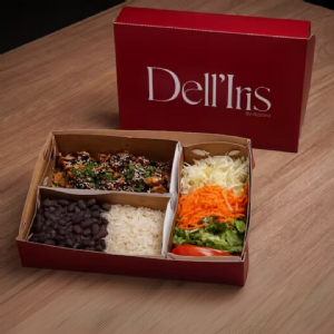 EMBALAGEM MARMITA PARA RESTAURANTE - 25x17x5cm antivazamento c/ 3 bandejas