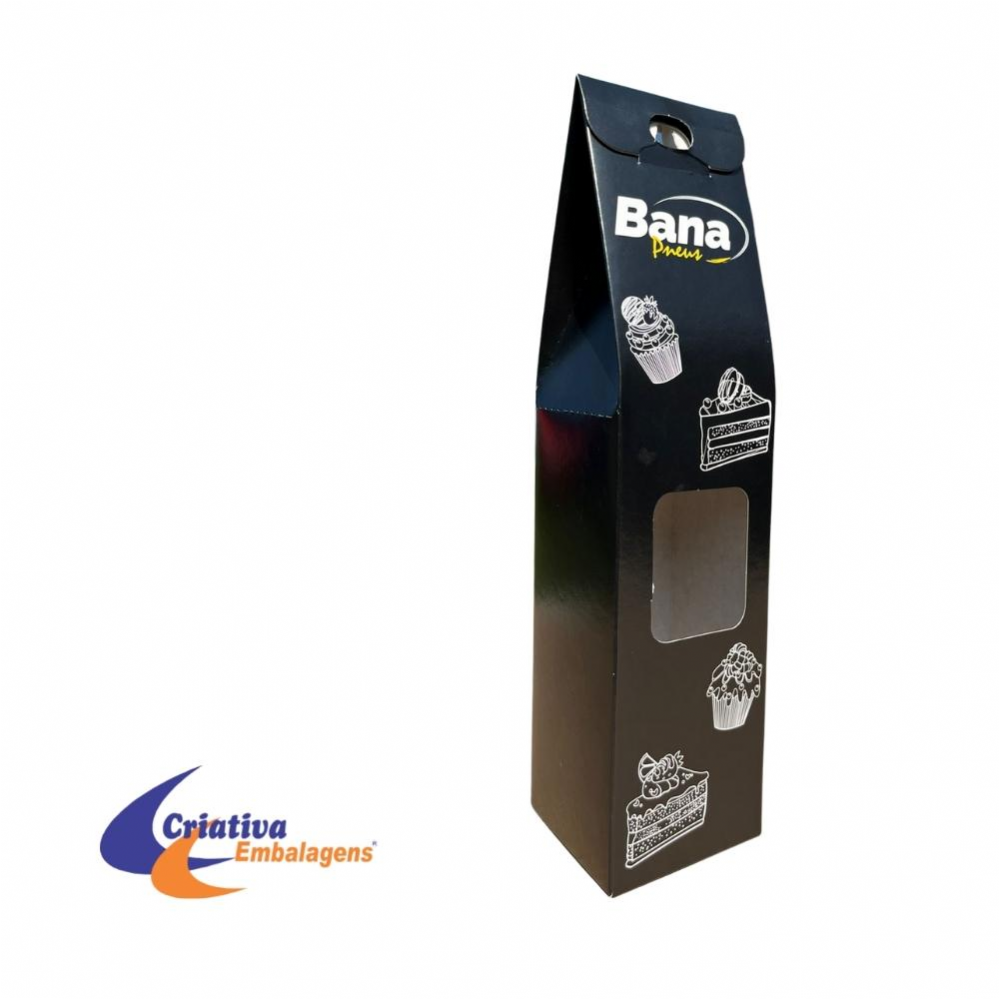 Caixa para 1 garrafa c/ visor 8x8x32cm