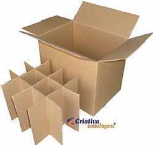 Caixa para bebidas com colm�ia 6 garrafas